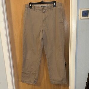 Sonoma Life + Style Men's Tan Khaki Chino Cotton Flat Front Pants 33 x 30